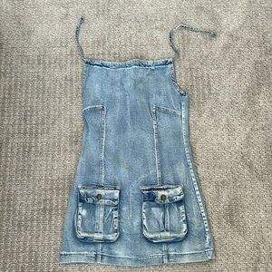Halter top jean dress
